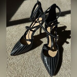 Gianni Bini Black and White Polka Dot Heels